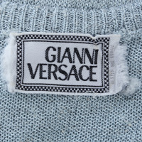 Gianni Versace Gebreide top in zilver-blauw