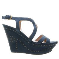 Pura Lopez Wedges in teal