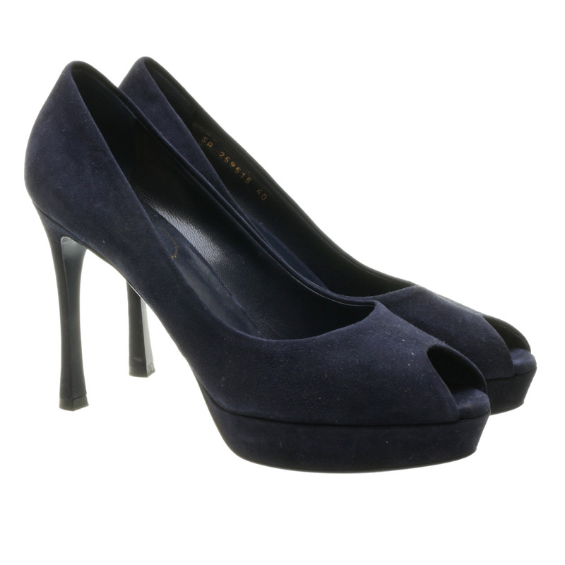 Yves Saint Laurent Peep-toes suede