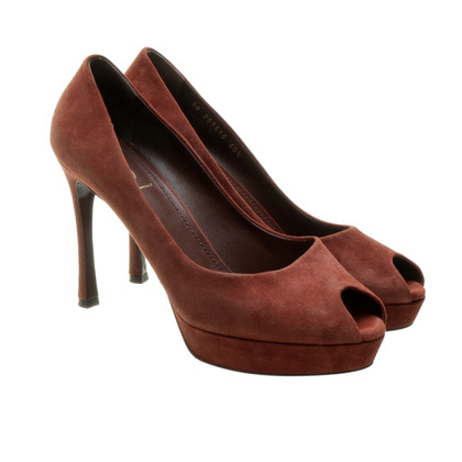Yves Saint Laurent Peep-toes in rust-brown