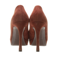 Yves Saint Laurent Peep-toes in rust-brown