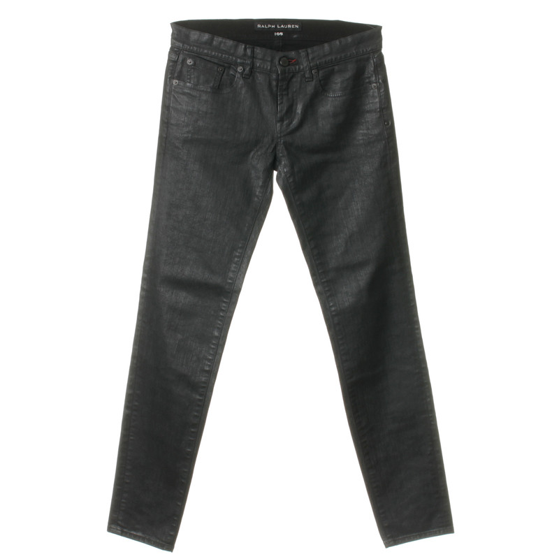 Ralph Lauren Gewachste schwarze Jeans
