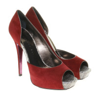 Barbara Bui Red Peeptoe with reptile detail