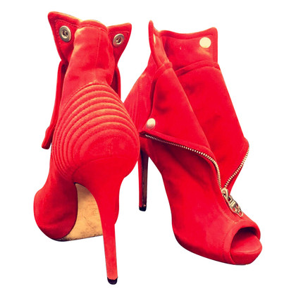 Alexander McQueen Red ankle boots
