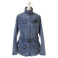 Barbour Jacket in blue with belt