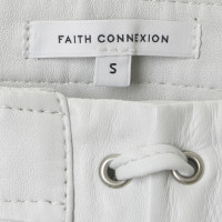 Faith Connexion Pantaloni di cuoio in bianco sporco