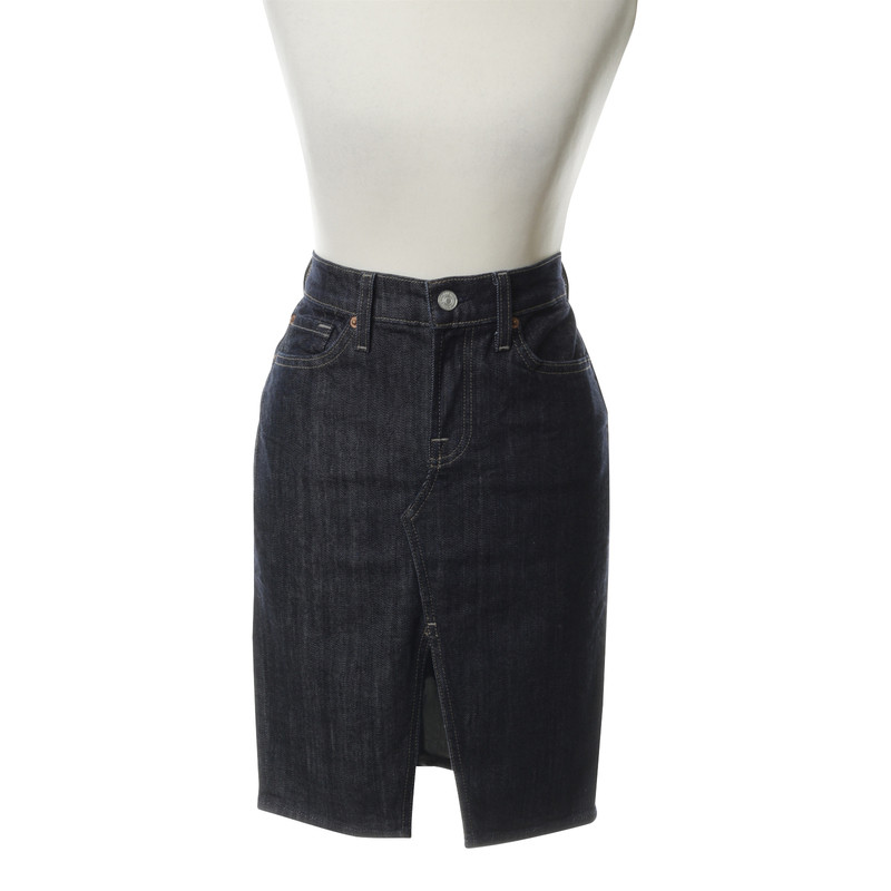 7 For All Mankind Jeans skirt in dark blue