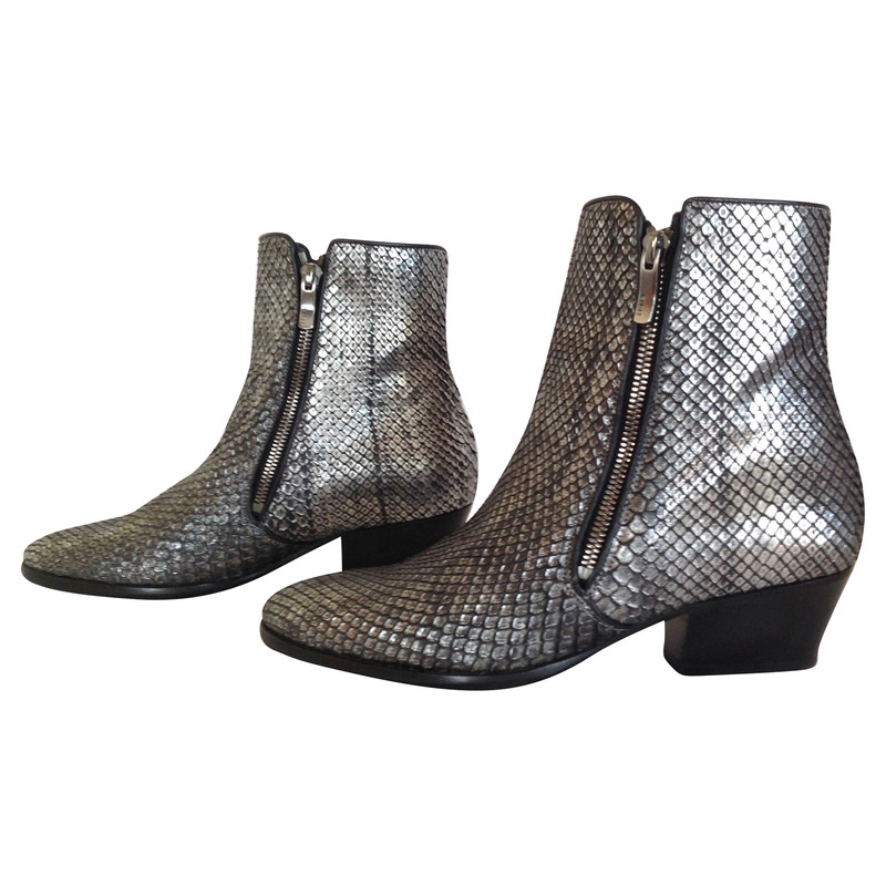 Barbara Bui  Python leather silver boots