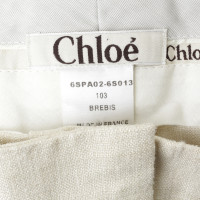 Chloé Pantaloni in cotone color crema