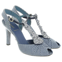 Fendi High heel sandal in blue and white