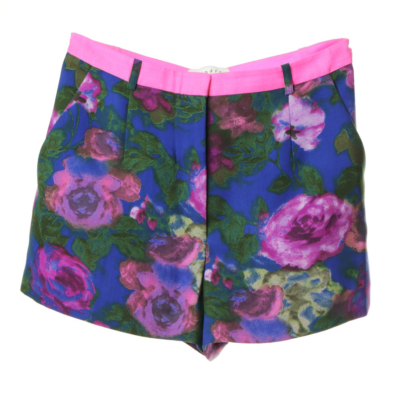 Sandro Shorts with print and neon-tie