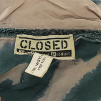 Closed Zijden sjaal in Taupe en groenblauw