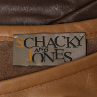 Schacky & Jones  Lederen jurk met driekleuren