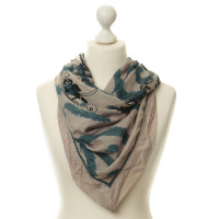 Closed Silk scarf in Taupe and teal
