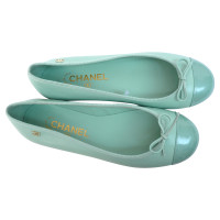 Chanel Ballerina's in turquoise groen