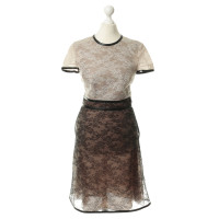 Valentino Garavani Lace dress with leather trim