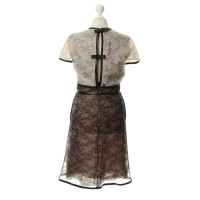 Valentino Garavani Lace dress with leather trim