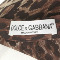 Dolce & Gabbana Leo-print silk skirt