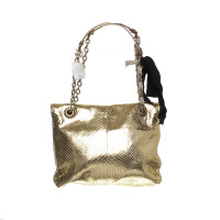 Lanvin Tote in gold and Red reptile leather 