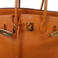 Hermès Birkin Bag 35 in Pelle in Arancio