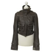 Diane Von Furstenberg Leather jacket "Bonbon" with decorative closing