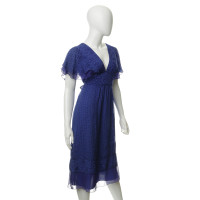 Anna Sui Blaues Kleid mit Muster