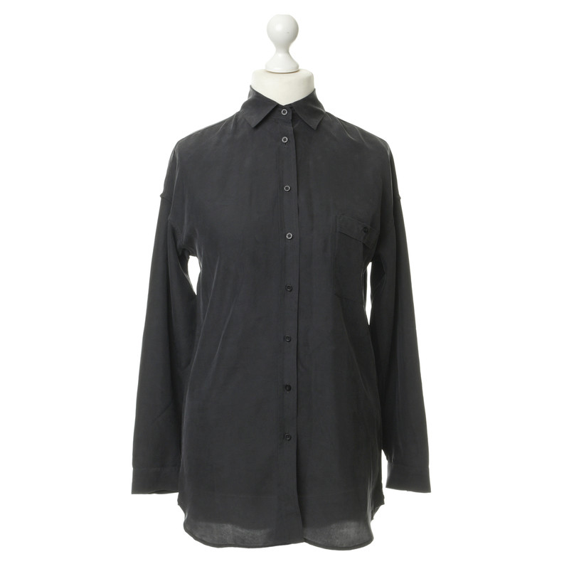 Closed Silk blouse in anthracite