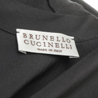 Brunello Cucinelli Graues Kleid mit Silberdetail