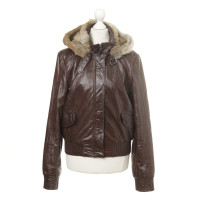 Other Designer Milestone - leather jacket with fur hood