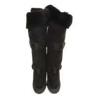 Fendi Sheepskin boots with wedge heels