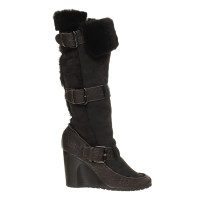 Fendi Sheepskin boots with wedge heels