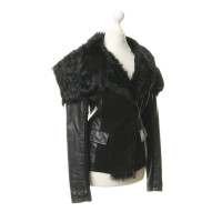 Patrizia Pepe Leather jacket with fur collar