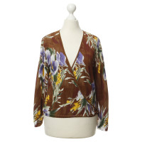 Blumarine Wrap-round jacket with flower pattern