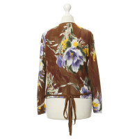 Blumarine Wrap-round jacket with flower pattern