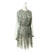 Msgm Silk dress with a floral pattern
