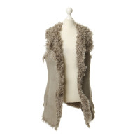 Other Designer Piazza Sempione - suede vest with fur lining