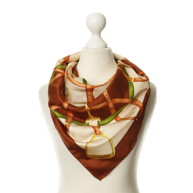Other Designer Misery & Leufgen - silk scarf with equestrian motif