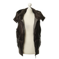 Closed Gilet in marrone trapuntato