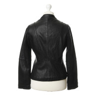 Michael Kors Lederen jas in zwart