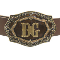 Dolce & Gabbana Leather belt with logo buckle