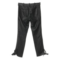 Christian Dior Pantalon en cuir avec bande de gallon