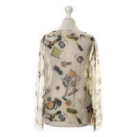 Moschino Cheap And Chic Zijde blouse met make-up motief