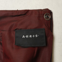 Akris Gonna in pelle Bordeaux