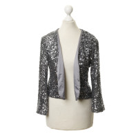 Velvet Bolero d'argento con paillettes trim