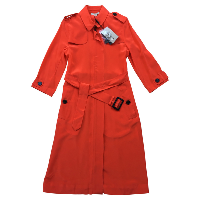 Burberry Orange silk trench coat