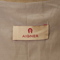 Aigner Beigefarbene Lederjacke