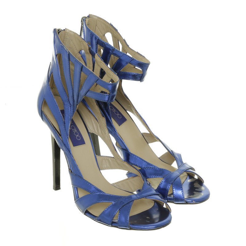 Jimmy Choo For H&M Sandales en bleu métallisé