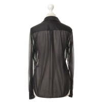 Comme Des Garçons Black blouse with ruffle trim