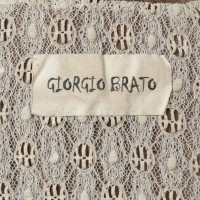 Giorgio Brato Leren jasje in bruin