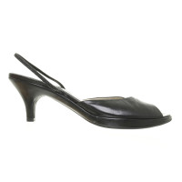 Pollini Slingback peep-dita dei piedi in nero